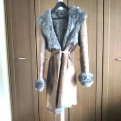 ★スエード&ファー ムートンコート ベルト付き♪