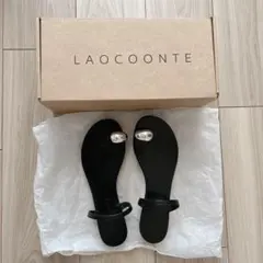 美品！LAOCOONTE＊リングトゥサンダル ブラック×シルバー 36のサムネイル