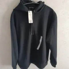 【タグ付未使用】GU ダブルフェイスビッグプルパーカ 長袖 ブラック Lサイズ