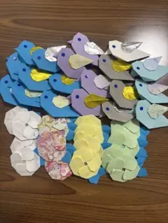 折り紙ハンドメイド鳥 椿