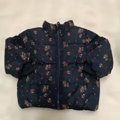 プティマイン 中綿ジャケット 花柄 ネイビー100cm