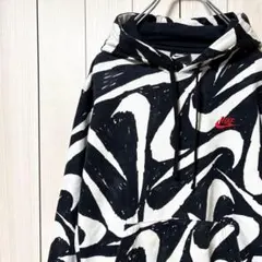 AB040 ナイキ NIKE 総文字柄パーカー 刺繍ロゴ XL - メルカリ