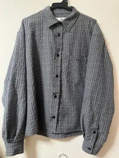 ZARA MAN ソウルエディション シアサッカー風チェックシャツ ブルー M