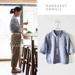美品✨ マーガレットハウエル リネン 半袖 ポケット付き シャツ 麻