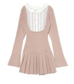 新品◇BUBBLES アーガイルアンサンブルワンピース ピンク セットアップ
