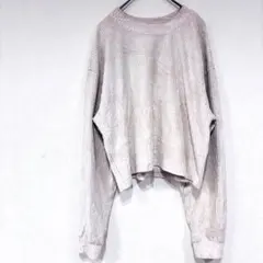 コーデュロイ　トレーナー　プルオーバー　海外古着　ベージュ