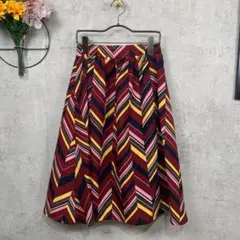 【美品】Emsexcite ロングスカート Aライン M レッド ストライプのサムネイル