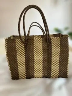 人気柄 Woven かごバッグ ヘリンボーン柄 - メルカリ