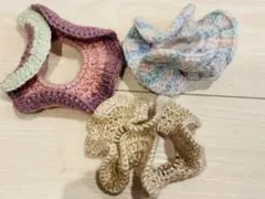 ハンドメイド　シュシュ　ヘアゴム　ヘアアクセサリー　かぎ針編み　毛糸