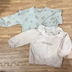 花柄フリル付きトレーナー2点セット　90 まとめ売り