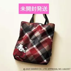 sweet10月号付録ハローキティ チェック柄 トートバッグ　ブルーレーベル