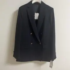ネイビー ダブルブレスト テーラードジャケット