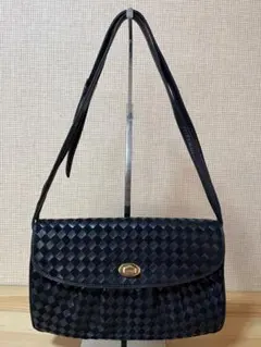 a692/美品★BALLYバリー レザー編込イントレチャートメッシュ2way