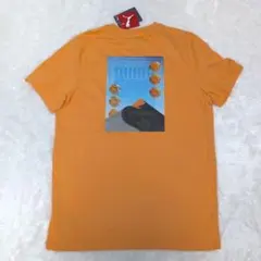 新品タグ付☆L プーマ 半袖 Tシャツ オレンジ 吸汗速乾 UV バックプリント