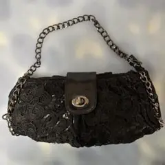 黒 レース パーティーバッグ