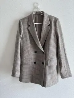 チェック柄ダブルブレストジャケットセットアップ
