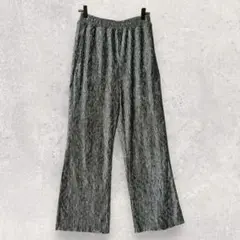 ローリーズファーム ワイドパンツ グレー プリーツ F ウエストゴム 2850