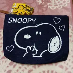 スヌーピー デニムポーチ ウッドストック付き