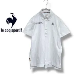 【ルコック】ポロシャツ　半袖　メンズ　ワンポイント　ゴルフ　スポーツ　綿混　白