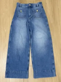 H＆M ワイドアンクルデニム ハイウエストデニムのサムネイル