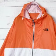 ノースフェイス ナイロンジャケット 薄手 ロゴ刺繡 バイカラー 2XL