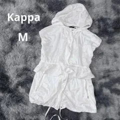 Kappa カッパ ナイロンベスト フード付 フリル ペプラム ホワイト Mのサムネイル
