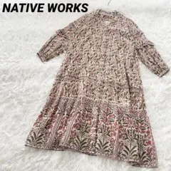 東京かんかん ロングシャツワンピース 花柄 NATIVEWORKS スキッパー