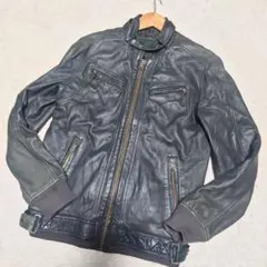 【希少】ZARA MAN 本革シングルライダース レザー ジャケット