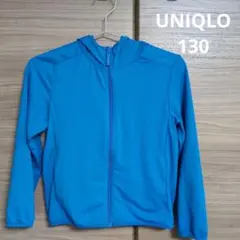 ユニクロ エアリズムUVカットフルジップパーカ 130 青
