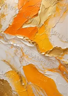 Golden Sunset｜テクスチャーアート風ポスター A4