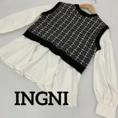 新品　INGNI ツイードドッキングブラウス　M ＃1716