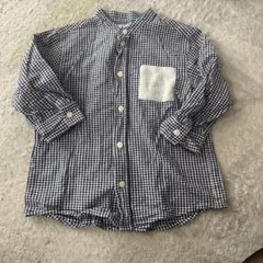 GLOBAL WORK チェック柄長袖シャツ 140センチ5部袖