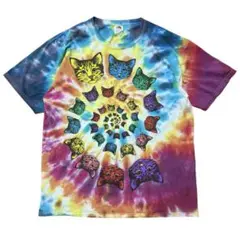 ねこ ネコ 猫 CAT キャット ぬこ様 タイダイ レインボー Tシャツ
