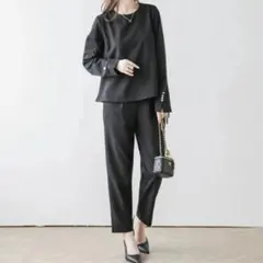 ✨ラジエム✨洗える　セレモニー　セットアップ　上下セット　ブラック　パール　M