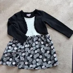 ドット柄ドレス 110 motherways 入園式　冠婚葬祭