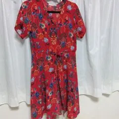 AS KNOW AS PINKY 赤 花柄 アウター　半袖シャツのサムネイル