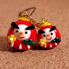 太眉よっしゃダルマ！親子☆　　アウトレット ハンドメイド お守り かわいい