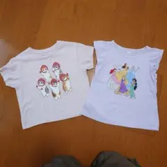 薄紫・白 Tシャツセット（犬・プリンセス）