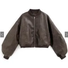 レザージャケット ショート丈 ブラウン