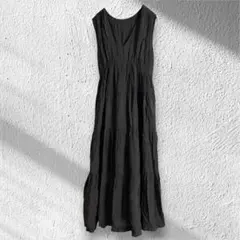 美品　グレイル　ティアードワンピース　ロング　ノースリーブ　Vネック　マキシ丈