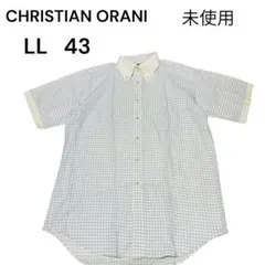 【未使用】CHRISTIAN ORANI半袖ワイシャツ LL43 ブルーチェックのサムネイル
