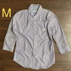SHIPS ストライプ 7分袖シャツ M 綿麻