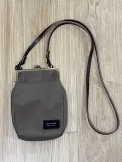 美品AYANOKOJI 縦型がま口ポシェット コーデュラ グレージュ ショルダーのサムネイル