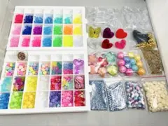 ゆめかわ キッズ ハンドメイド 資材 ビーズ デコ パーツ 大量 セット売り