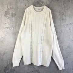 Y852古着　ニットセーター　白　90s Y2K