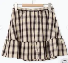 SM2 チェック柄フリルティアードミニスカート