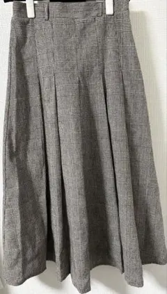 ロングスカート　M グレンチェック　フレアスカート　レディースボトムス　ゴム