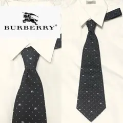 【美品】 Burberry London シルク ネクタイ ホース ドットロゴ