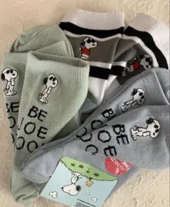 3足⭐︎ スヌーピー JOECOOL靴下　レディースソックス　刺繍ソックス