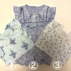 next baby 3枚セット　ベビーロンパース 春 夏 ブルー系